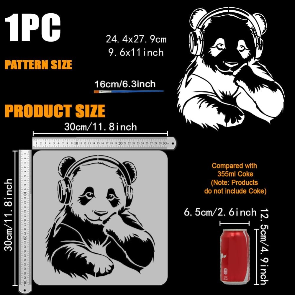 Stensil Panda dengan Kuas Luki - Paint Brush ulasan dan harga